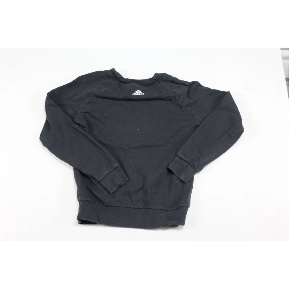 Adidas Boy Black Sweater Spell Out Long Sleeve Casual Size Small